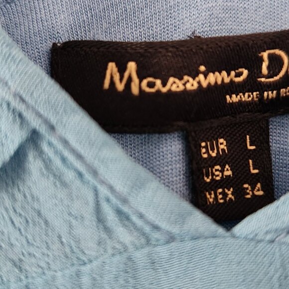 MASSIMO DUTTI | Silk Blouse Aqua Blue Sz LARGE - Picture 3 of 5